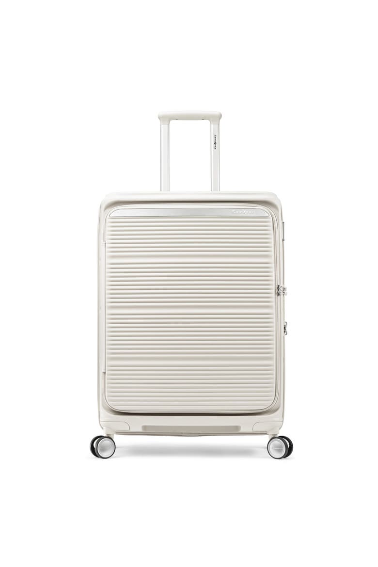 Paralux Expandable 24" Medium Checked Spinner Luggage, Main, color, Stone Grey