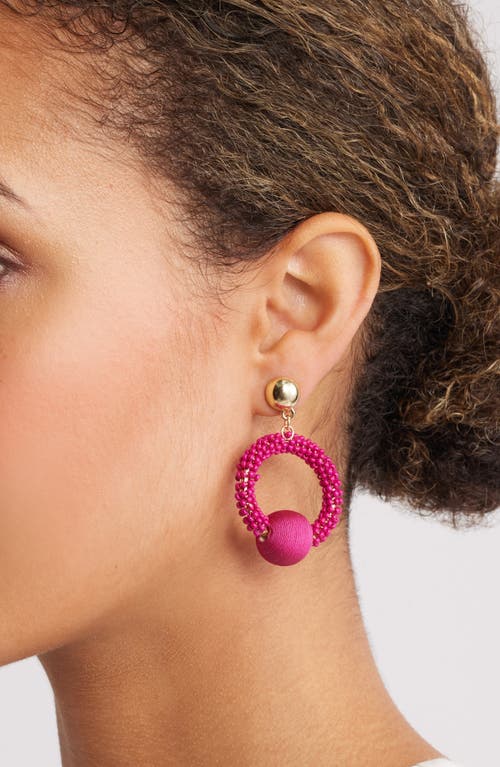 Nordstrom Color Pop Beaded Frontal Hoop Earrings
