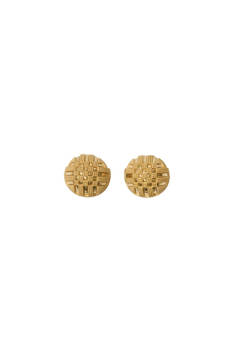 Burberry Check Granulation Sphere Earrings, Main, color, 