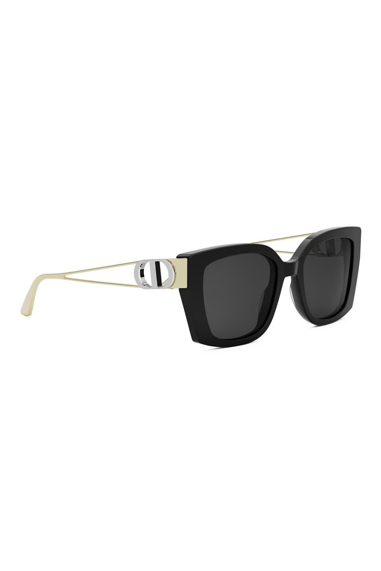 30Montaigne S13I 53mm Square Sunglasses, Alternate, color, SHINY BLACK / SMOKE