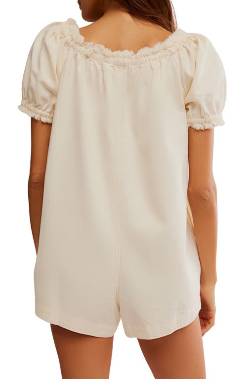 Free People Daisy Denim Babydoll Romper In Vanilla