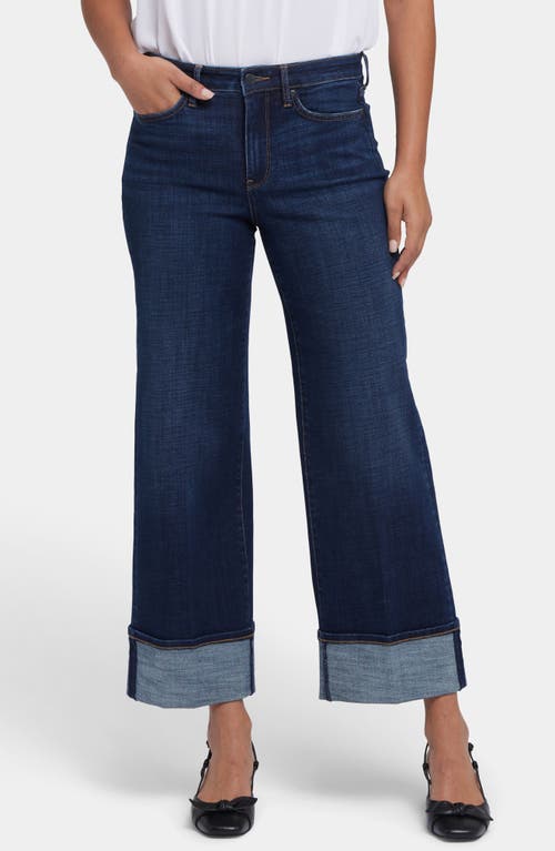 Nydj Teresa Cuffed Ankle Wide Leg Jeans In Blue