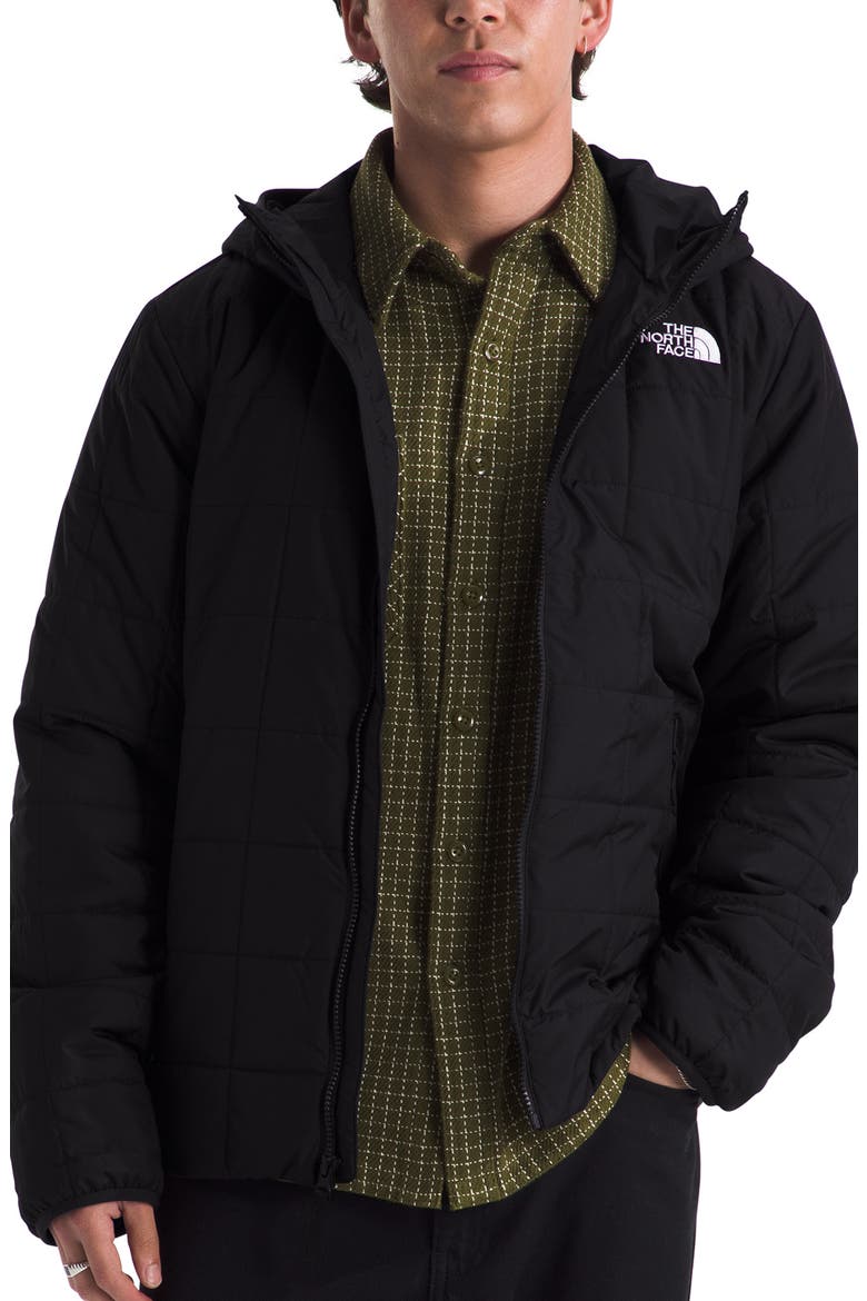 Junction Insulated Hooded Puffer Jacket, Main, color, TNF BLACK