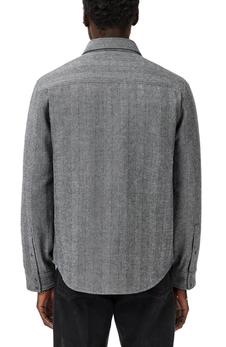 John Varvatos Jameson Herringbone Snap Jacket, Alternate, color, Smoked Pearl Grey