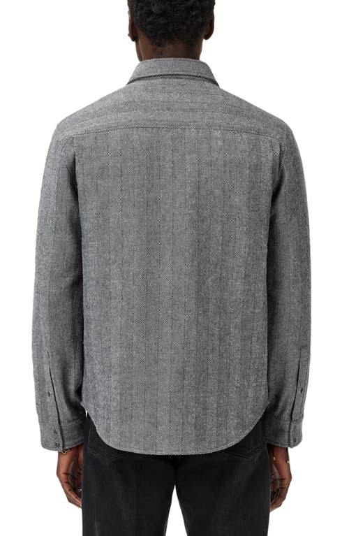 John Varvatos Jameson Herringbone Snap Jacket In Gray