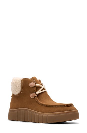 Clarks Women's Mykah Izzy Cozy Lace-up Booties In Brown