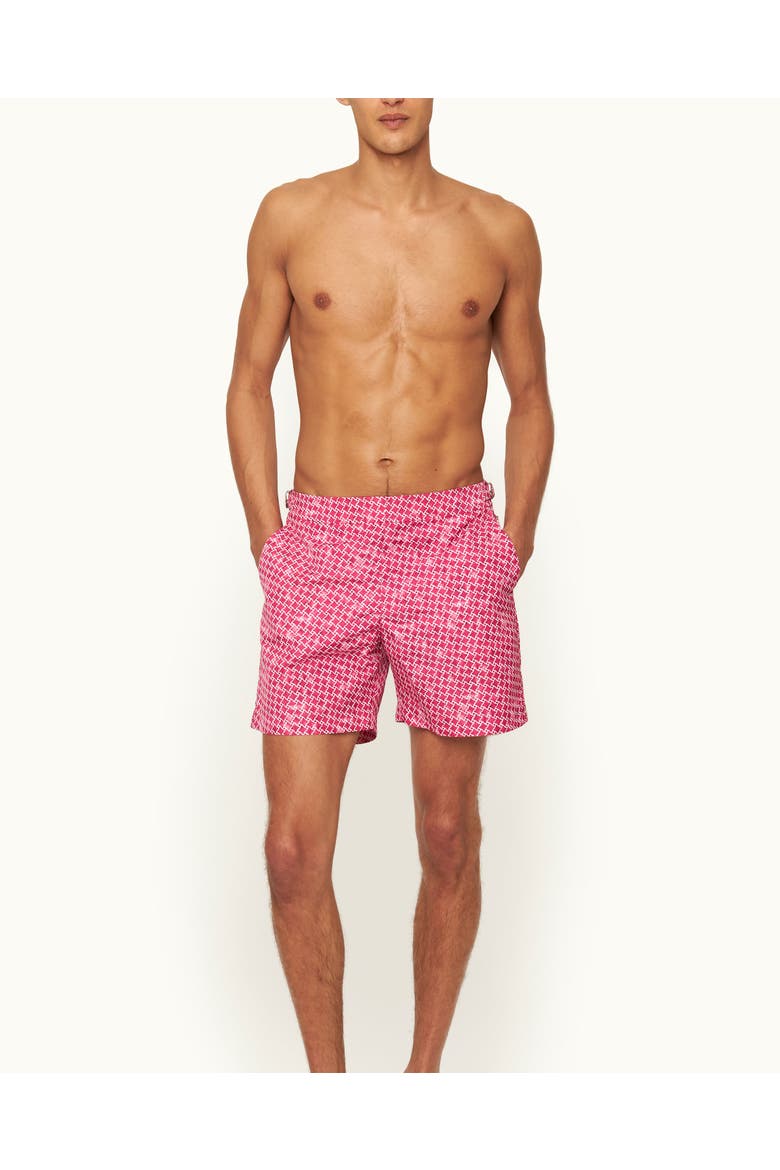 Bulldog Tailored-Fit Swim Shorts, Alternate, color, SUNSET PINK