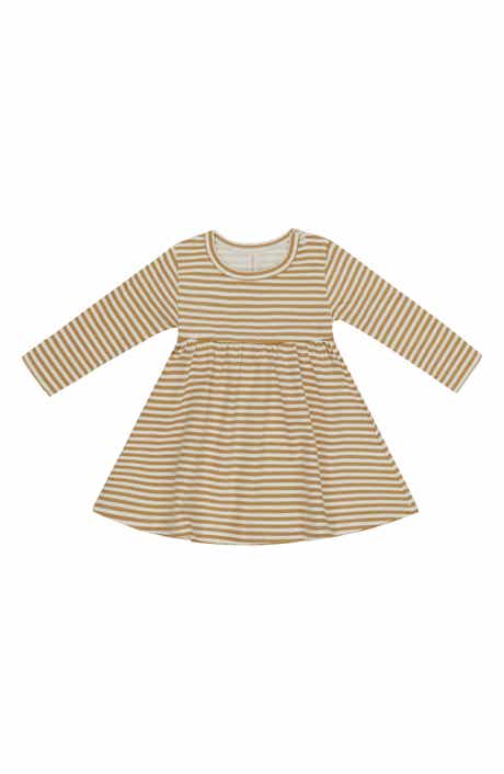 Kids' Striped Long Sleeve Cotton Dress