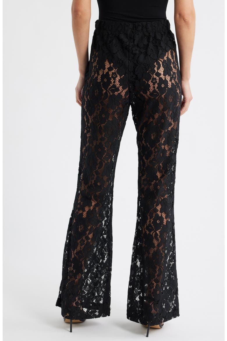 Jen Lace Flare Pants, Alternate, color, BLACK