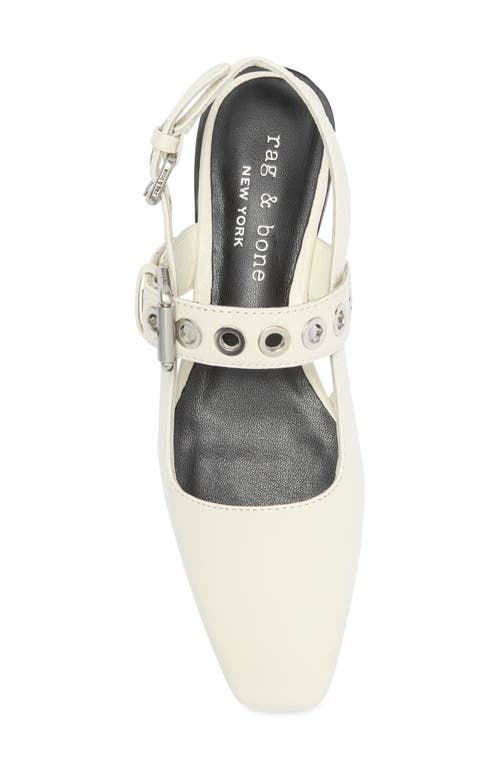 Shop Rag & Bone Moto Astra Mary Jane Slingback Flat In Antique White