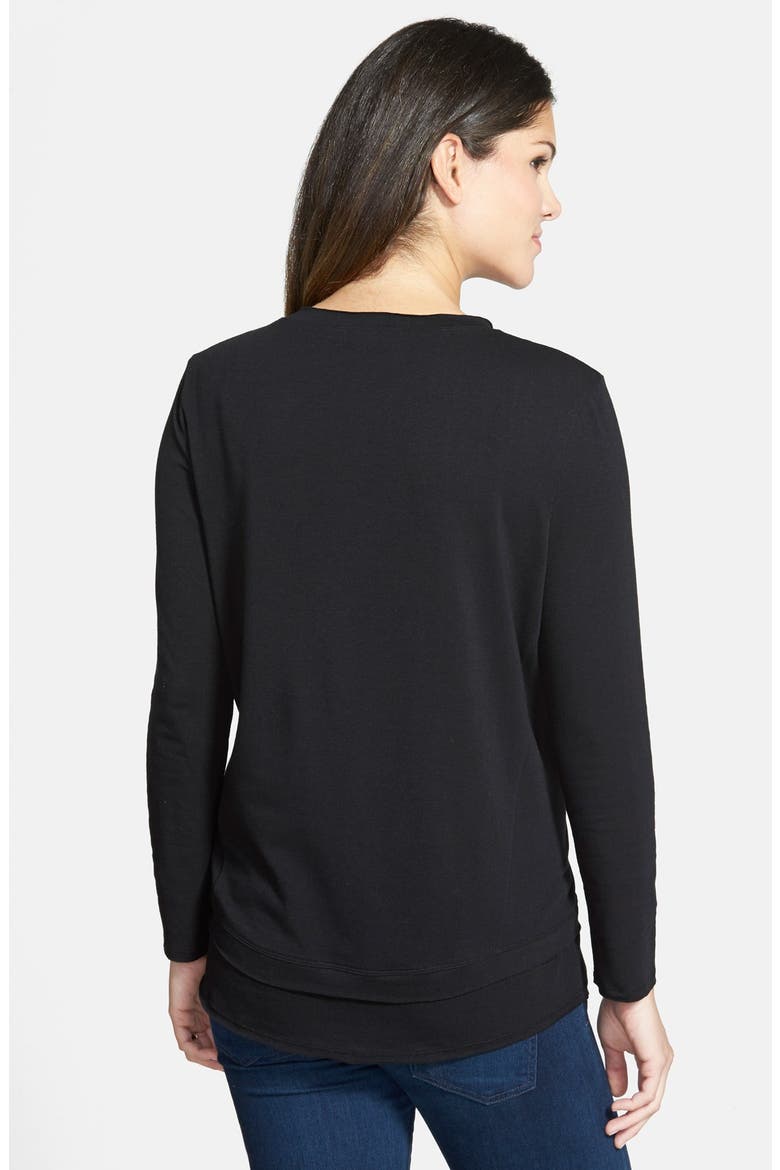 Christy Long Sleeve Maternity/Nursing Top, Alternate, color, BLACK