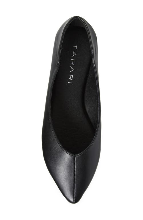 T Tahari Paris Pointed Toe Flat In Black