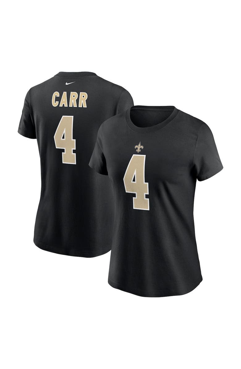 Nike Women's Nike Derek Carr Black New Orleans Saints Player Name & Number T-Shirt, Main, color, 