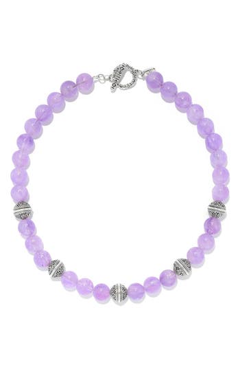 Samuel B. Beaded Stone Necklace In Purple