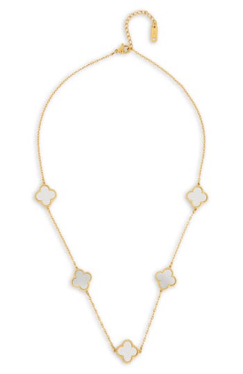 Saachi Clover Station Charm Necklace In Gold