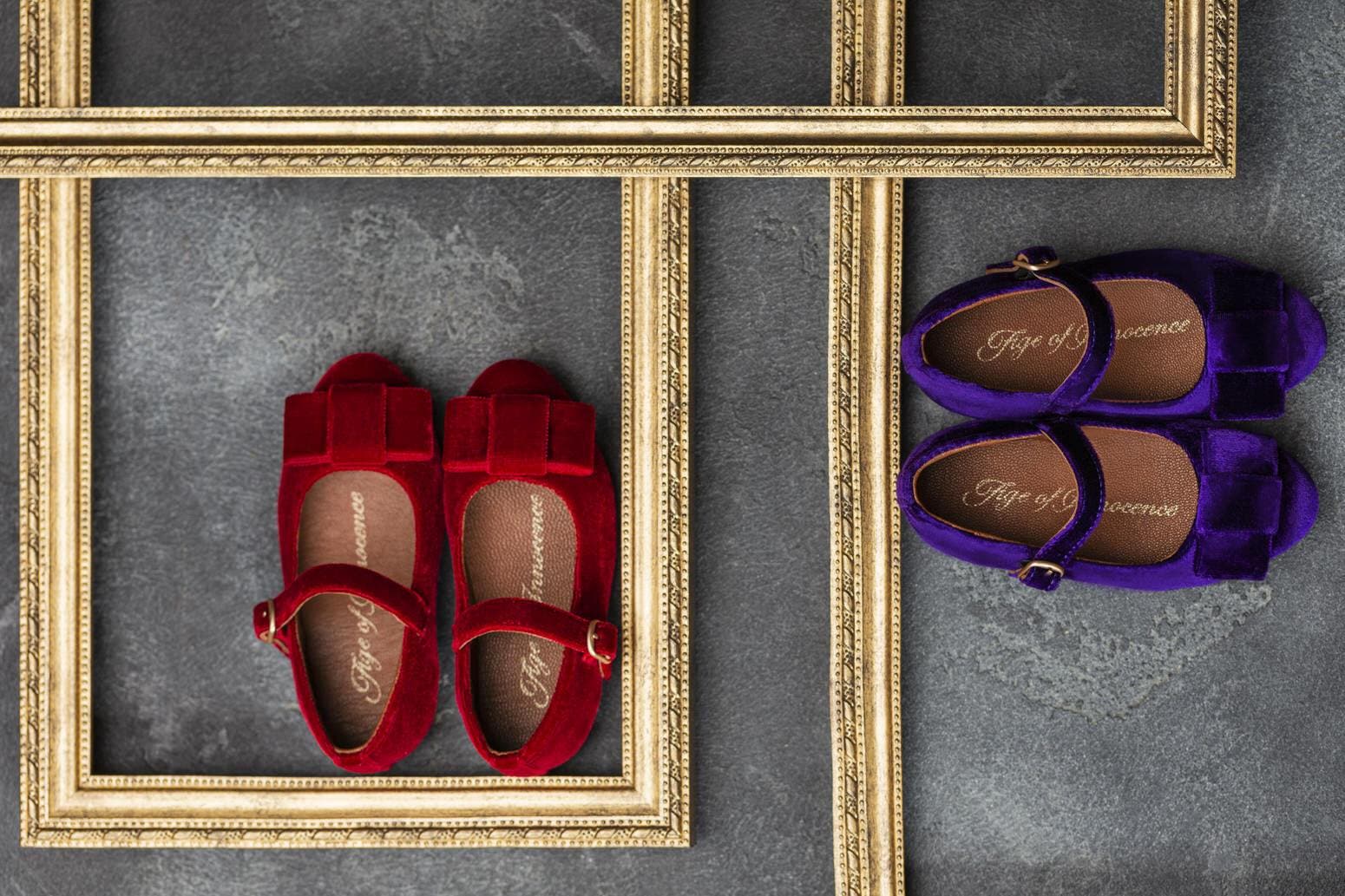Ellen Velvet Bow Flats, Alternate, color, Red