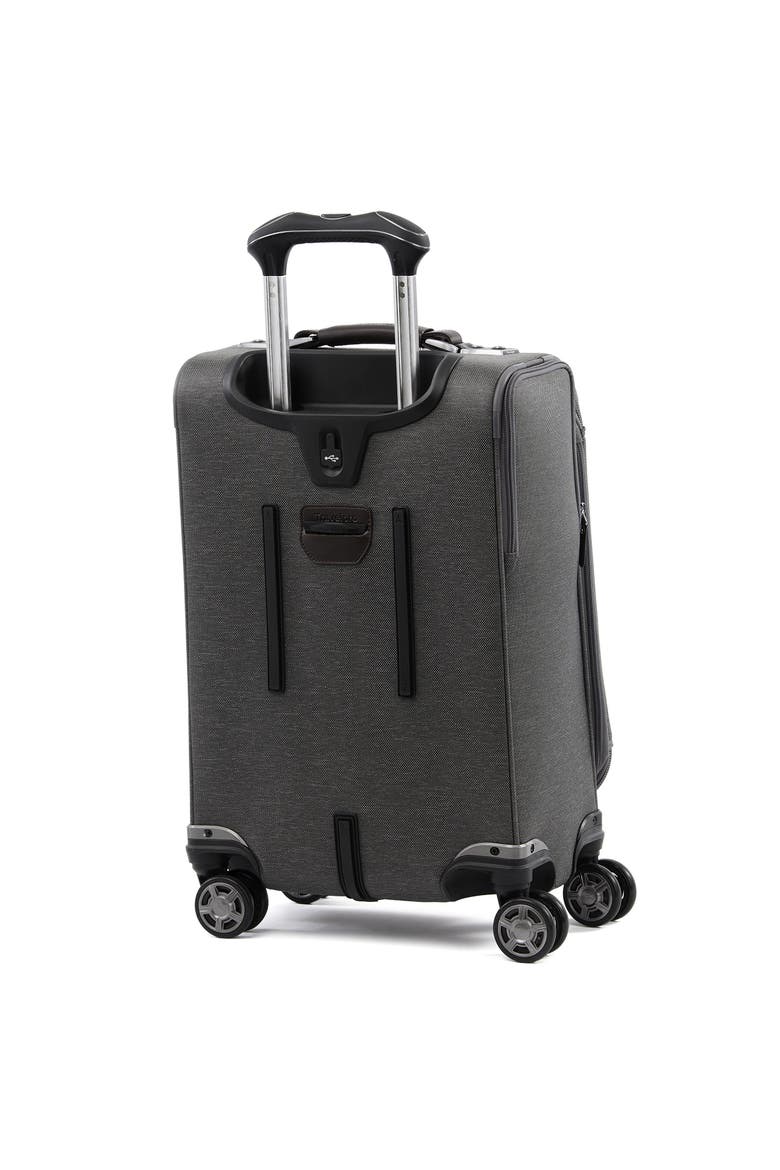 Platinum Elite Softside Expandable 20" Carry On Spinner Luggage, Fits up to 15" Laptop, Alternate, color, Vintage Grey