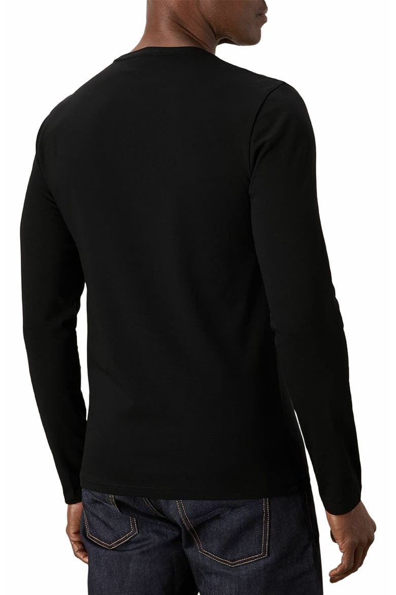 Luxe Stretch Jersey Slim Long Sleeve Tee, Alternate, color, Black