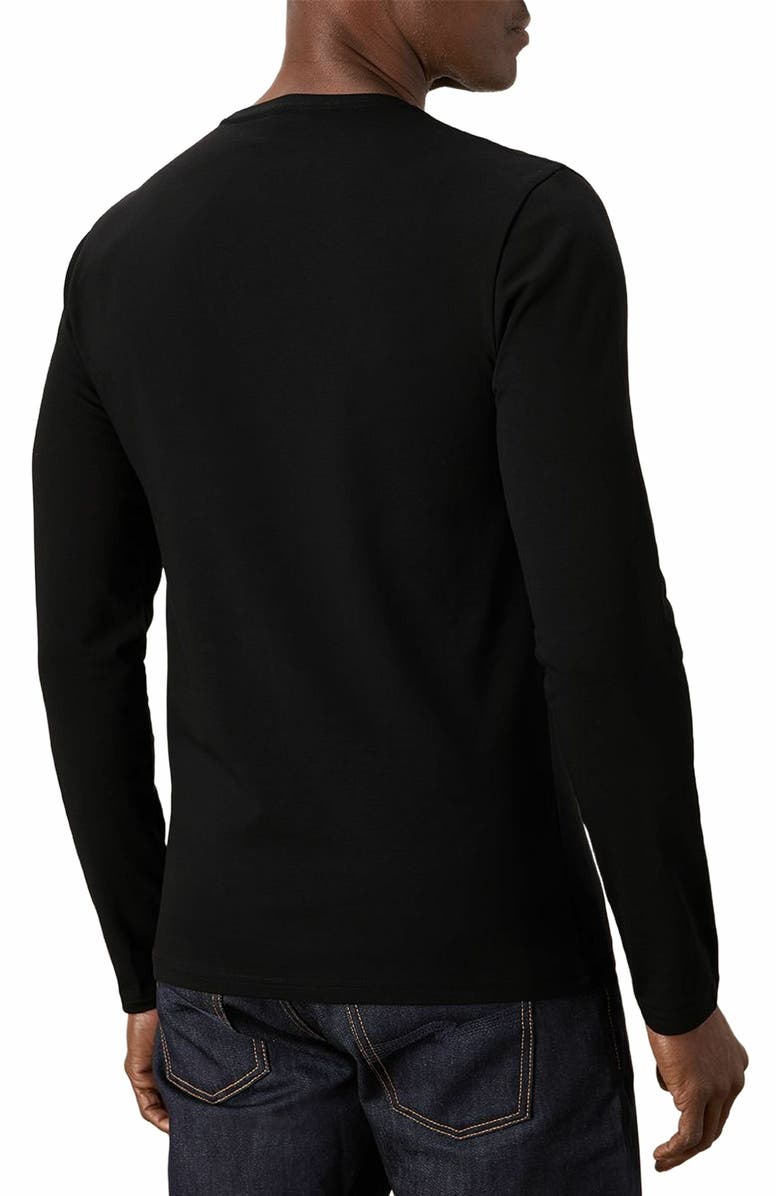 Pact Luxe Stretch Jersey Slim Long Sleeve Tee, Alternate, color, Black