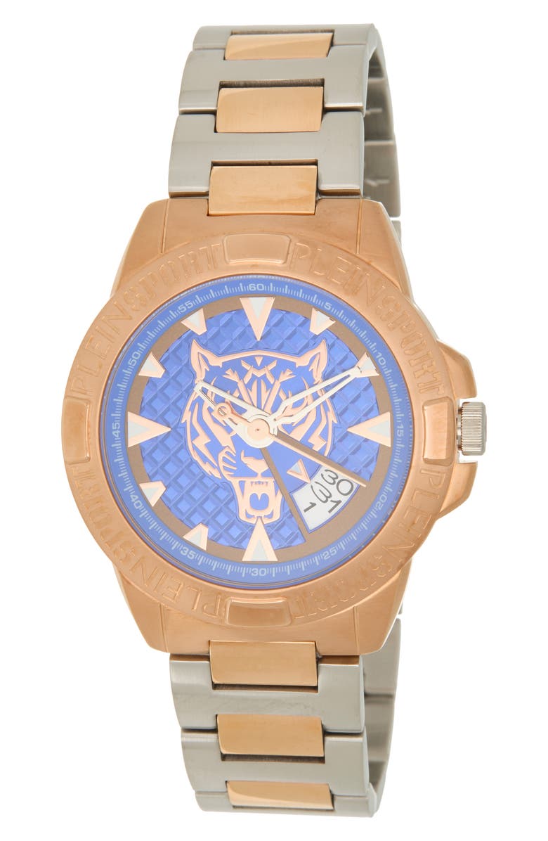 PLEIN SPORT Touchdown Two-Tone Bracelet Watch, 44mm, Main, color,