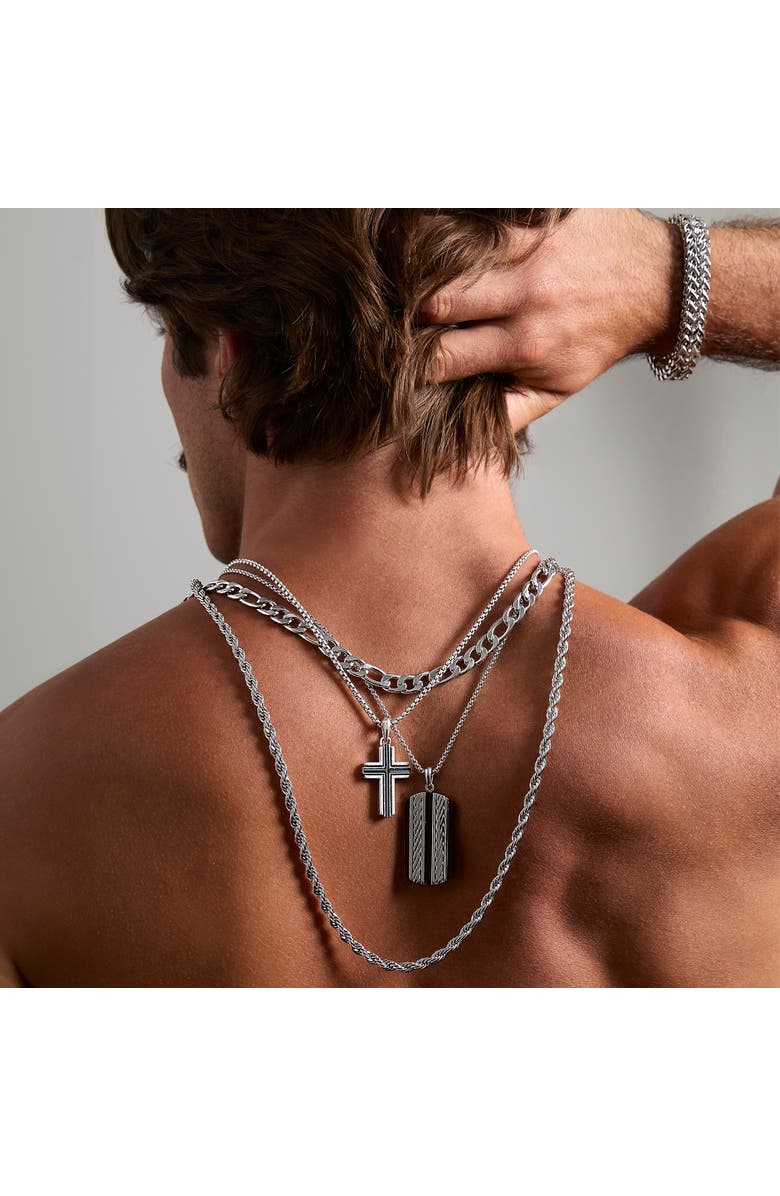 Lucky Brand Silver Cross Pendant Necklace, Alternate, color, 48