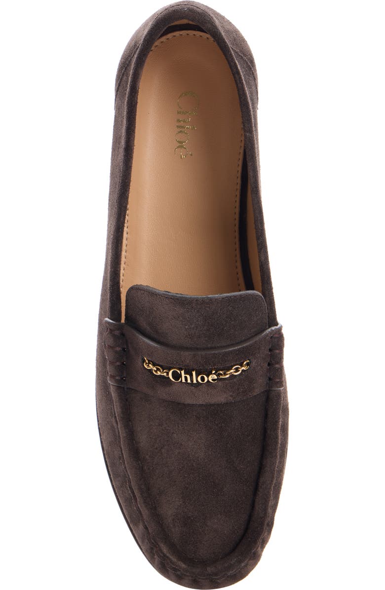 Chloé Logo Penny Loafer, Alternate, color, Burnt Wood