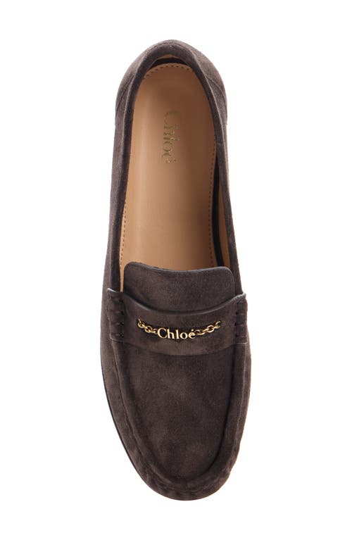 Chloé Logo Penny Loafer In Brown