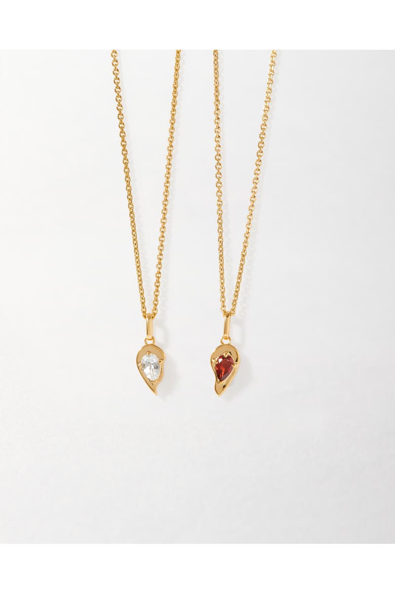Toi et Moi Garnet & Topaz Friendship Necklaces, Main, color, Metallic Gold