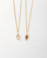 Edge of Ember Toi et Moi Garnet & Topaz Friendship Necklaces