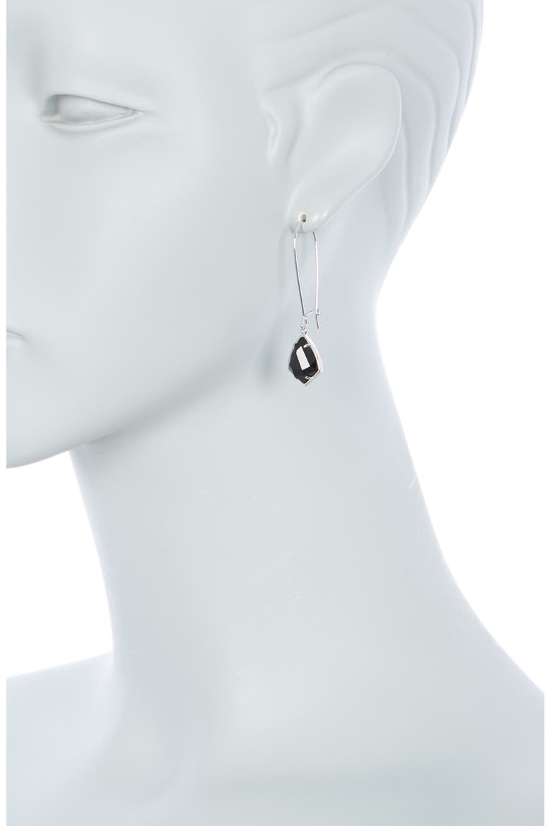 Carrine Earrings, Alternate, color, BLACK/ SILVER