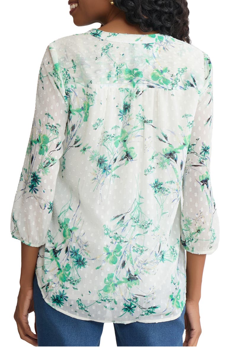 Clip Dot Chiffon Top, Alternate, color, WHITE SAND MULTI