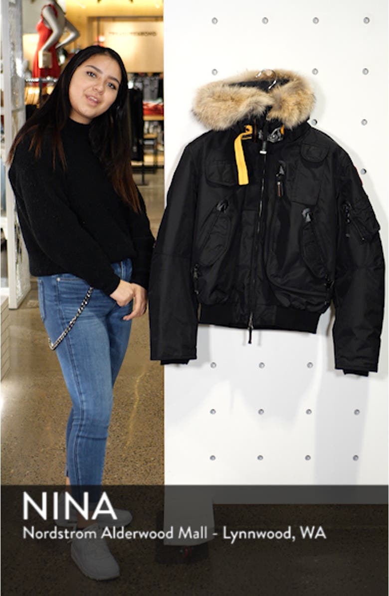 Gobi 700 Fill Power Down Bomber Jacket with Genuine Coyote Fur Trim, sales video thumbnail