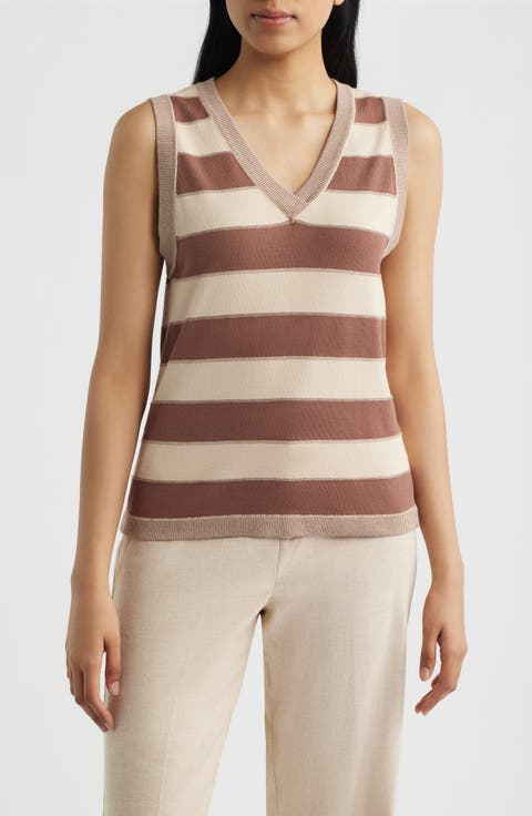 Stripe V-Neck Sweater Vest