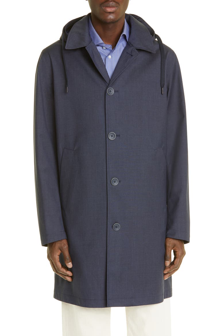 Storm System® Waterproof Hooded Raincoat, Main, color, 9201-BLU NAVY