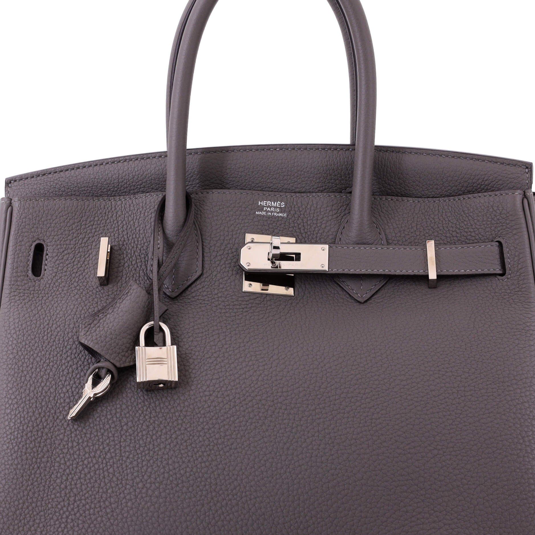 Pre-Owned Hermes Birkin Handbag Grey Togo with Palladium Hardware 30, Alternate, color, 