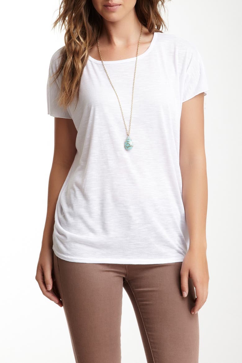 Scoop Neck T-Shirt, Main, color, white