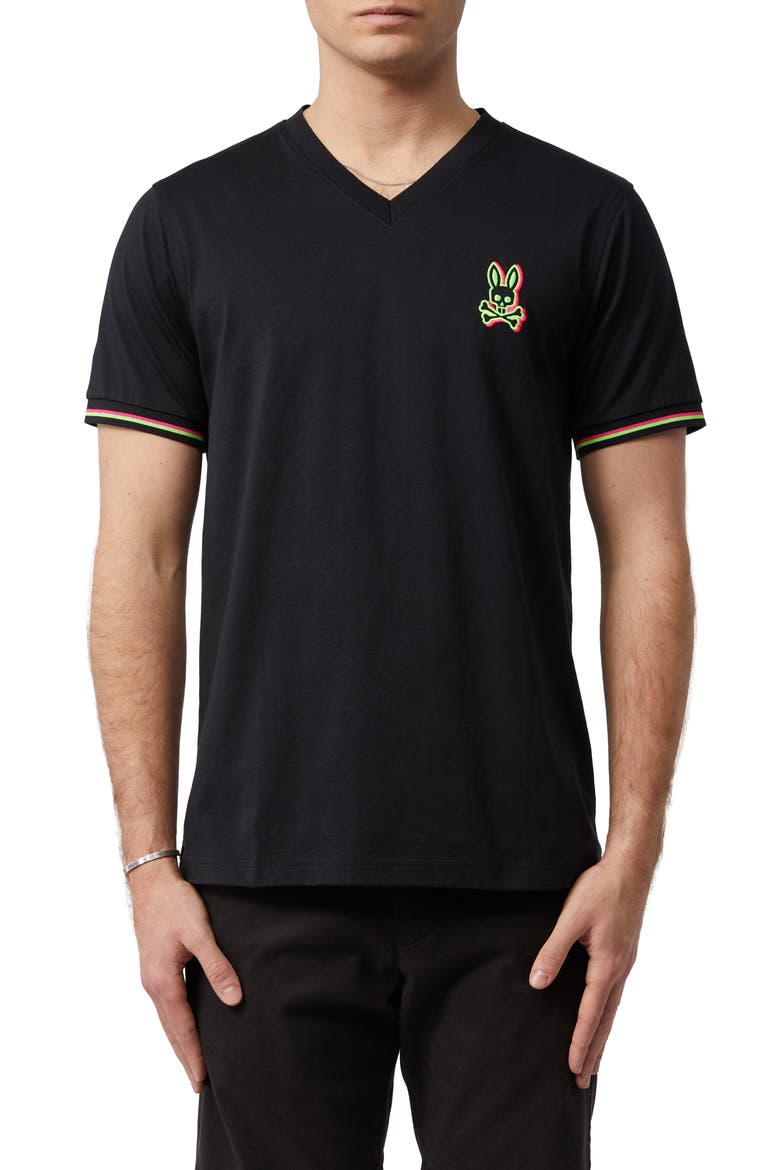 Logo V-Neck T-Shirt, Main, color, BLACK