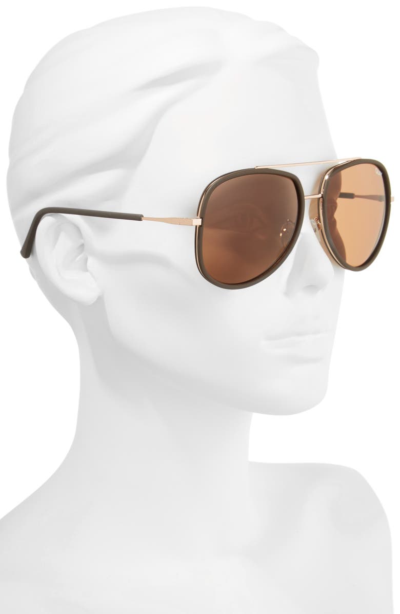 QUAY Australia 'Needing Fame' 65mm Aviator Sunglasses, Alternate, color,