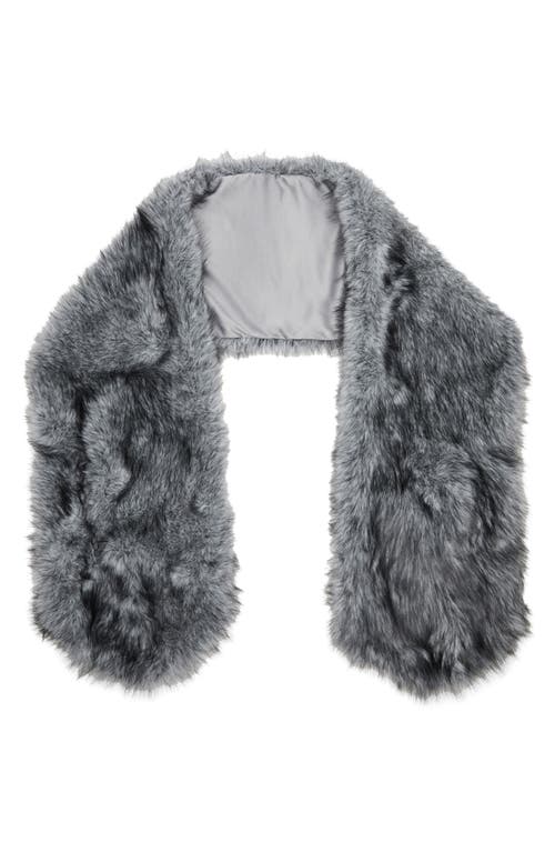 Mango Faux Fur Scarf In Gray