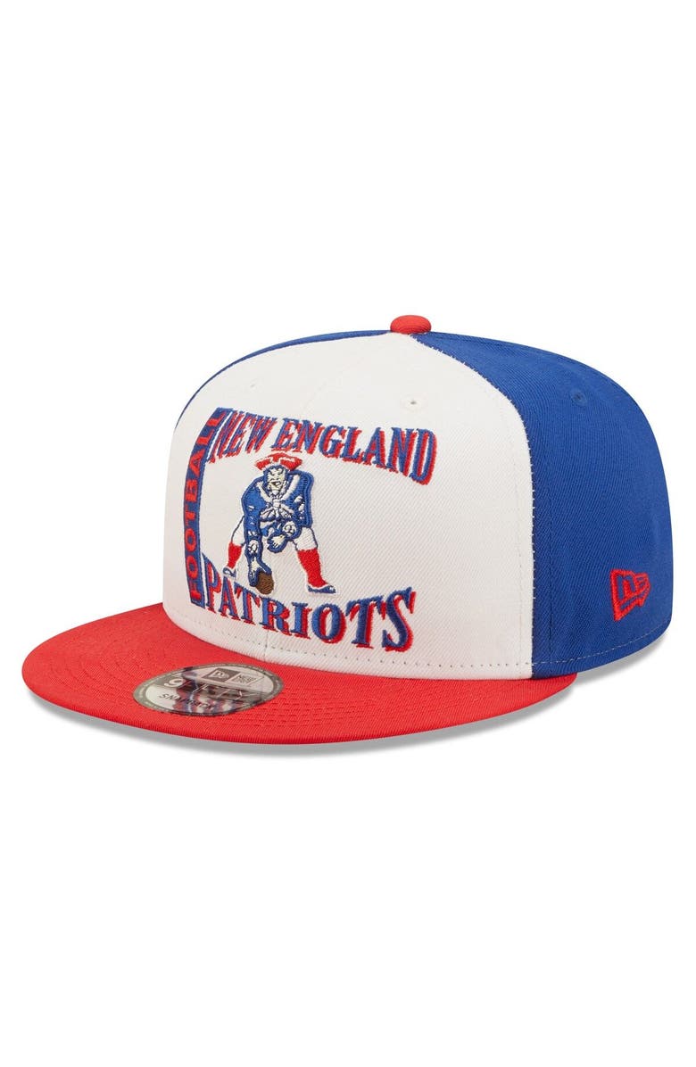 New Era Men's New Era White/Red New England Patriots  Retro Sport 9FIFTY Snapback Hat, Main, color, 