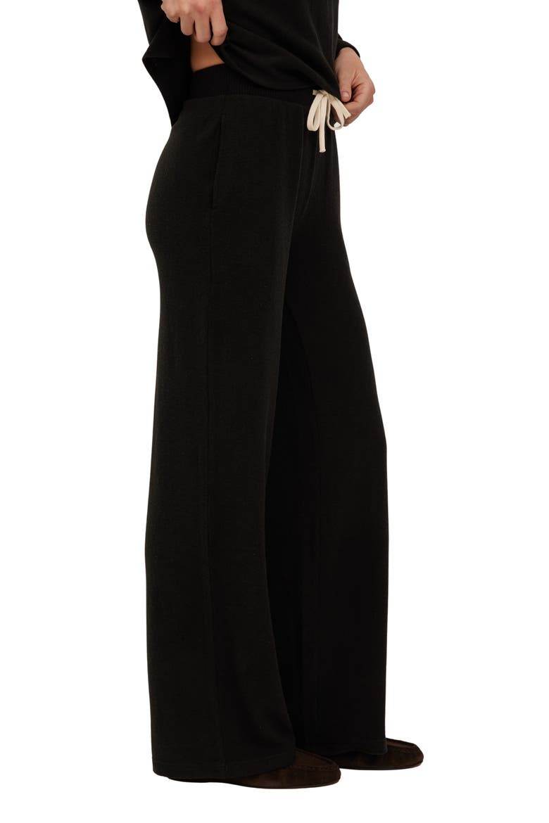 Slow Morning Wide Leg Pants, Alternate, color, BLACK