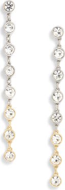 AllSaints Two-Tone Crystal Linear Drop Earrings