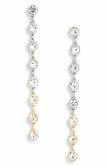 AllSaints Two-Tone Crystal Linear Drop Earrings