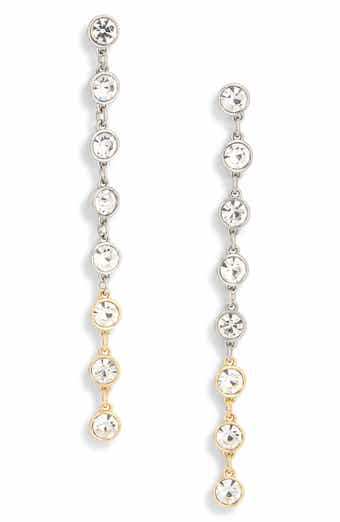 AllSaints Two-Tone Crystal Linear Drop Earrings
