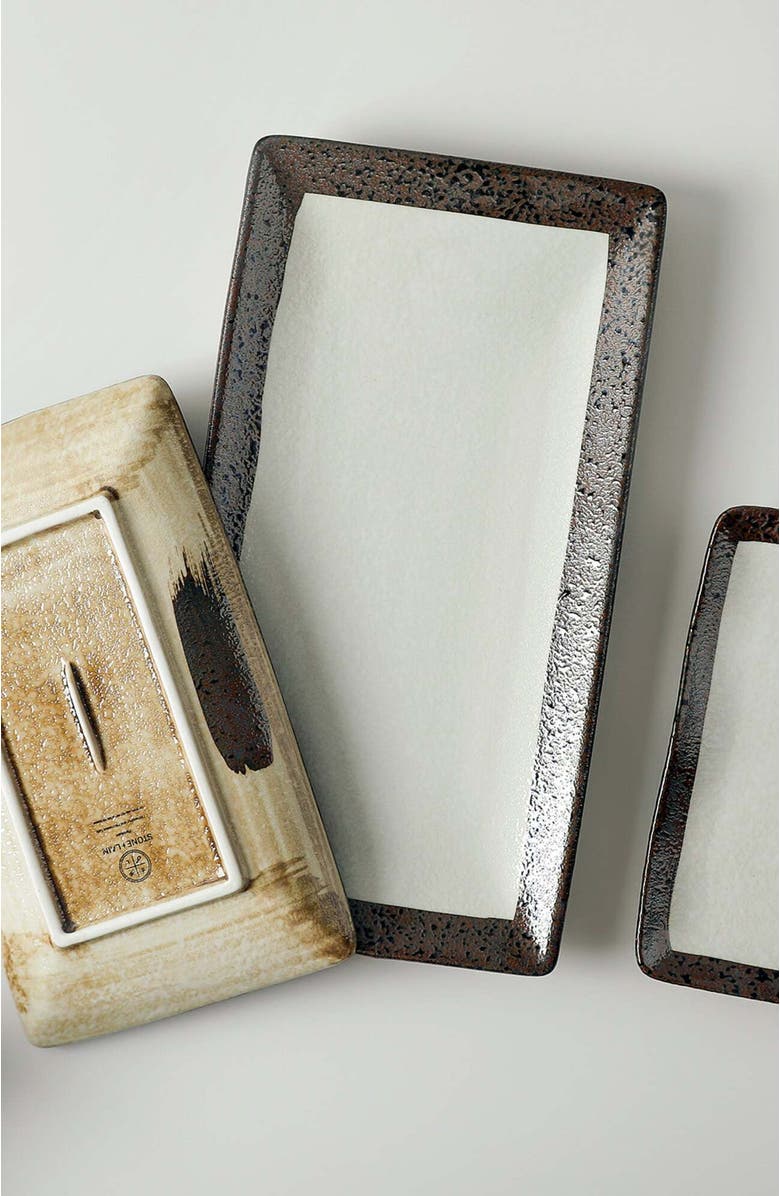 Stone Lain Lucy Porcelain 3-Piece Serving Plate Set, Alternate, color, Beige