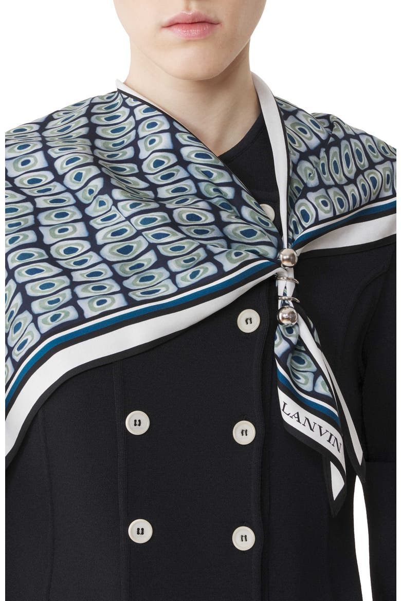Murano Print Silk Scarf With Jewelry Fastener, Alternate, color, Black