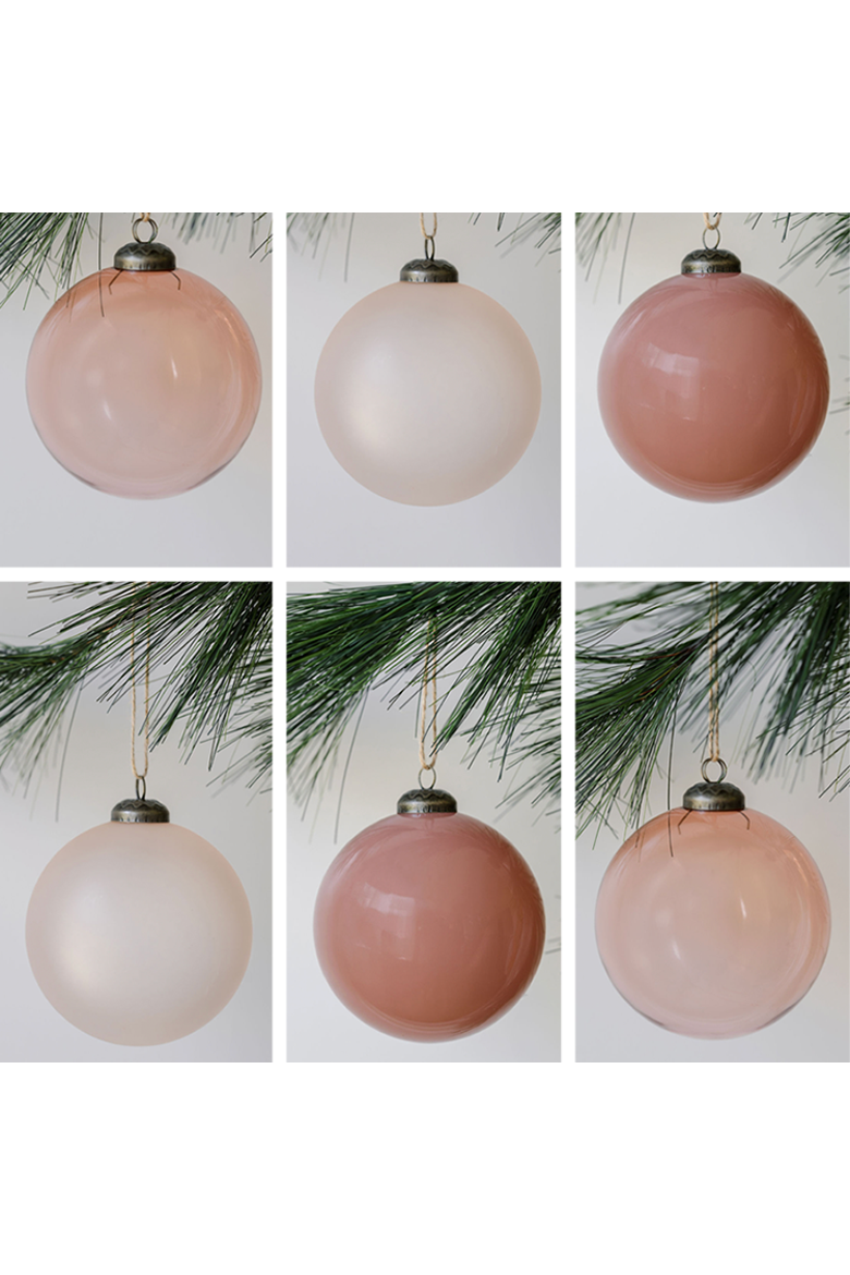 4" Assorted Vintage Rose Glass Ornament, Main, color, Vintage Rose