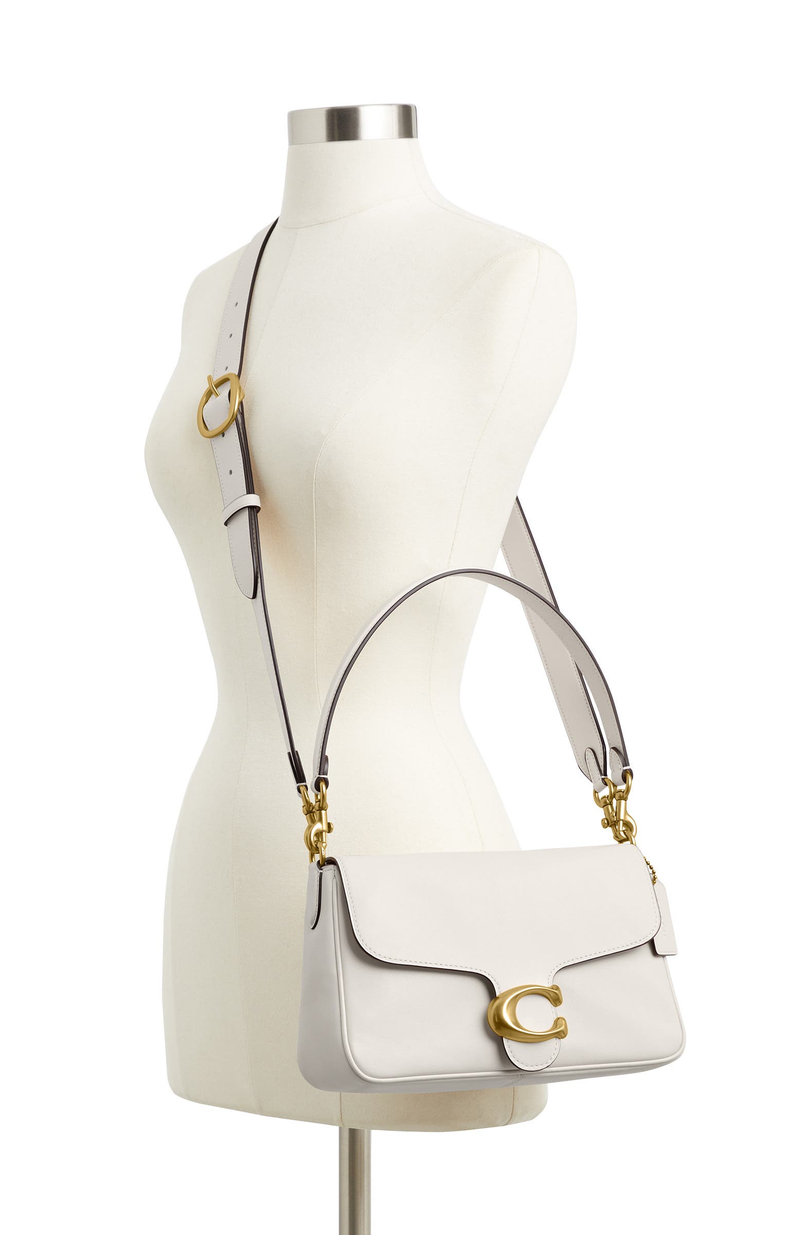 COACH Tabby Soft Leather Shoulder Bag, Alternate, color, B4/Chalk