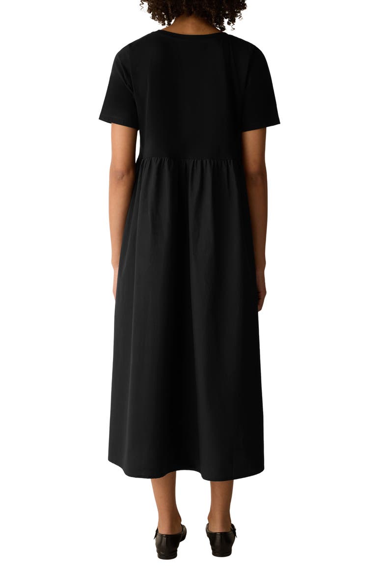 Sleeveless Organic Cotton Knit Midi Dress, Alternate, color, BLACK