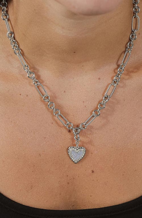 Sterling Forever Cubic Zirconia Heart Shield Charms In Silver
